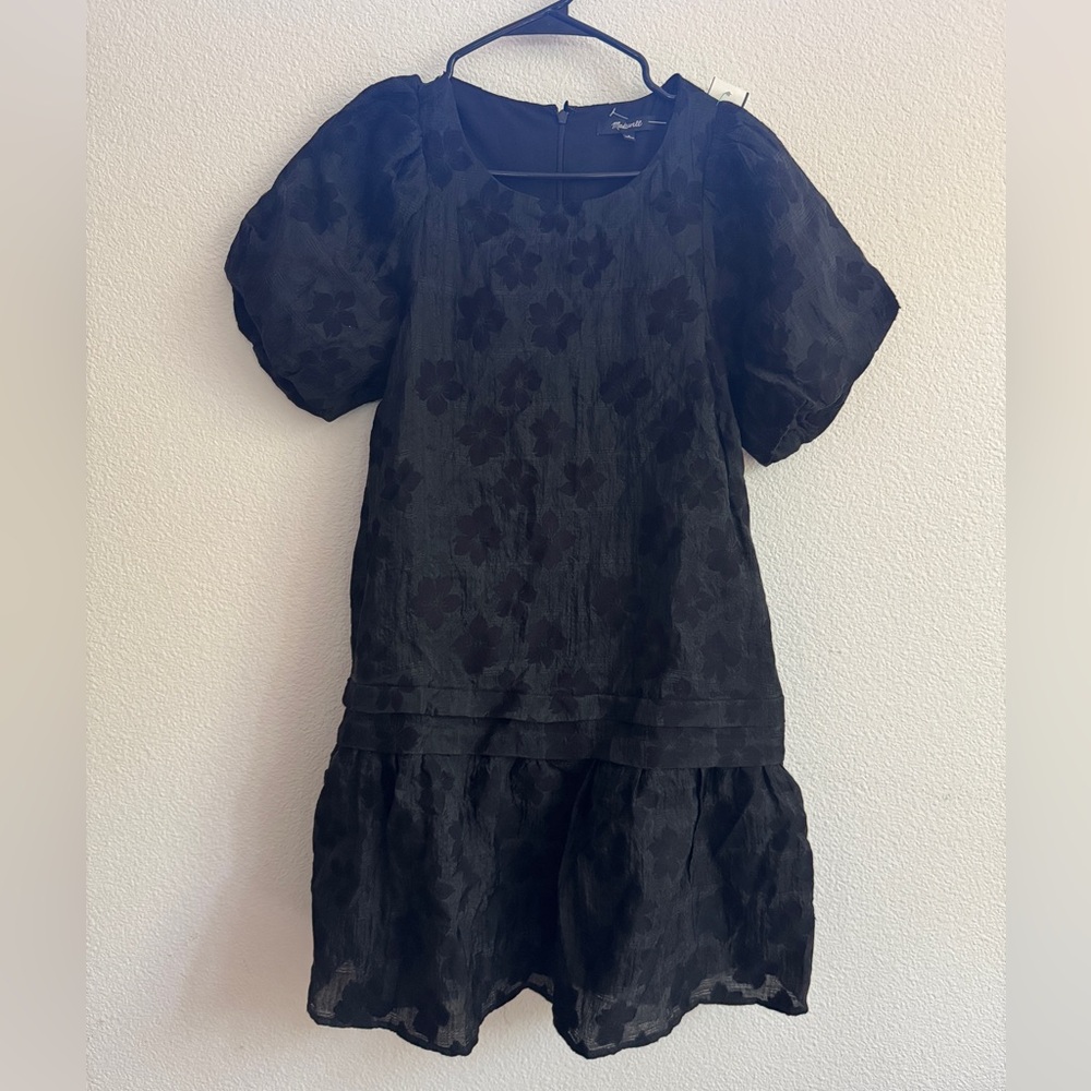 Madewell matte floral puffy mini dress